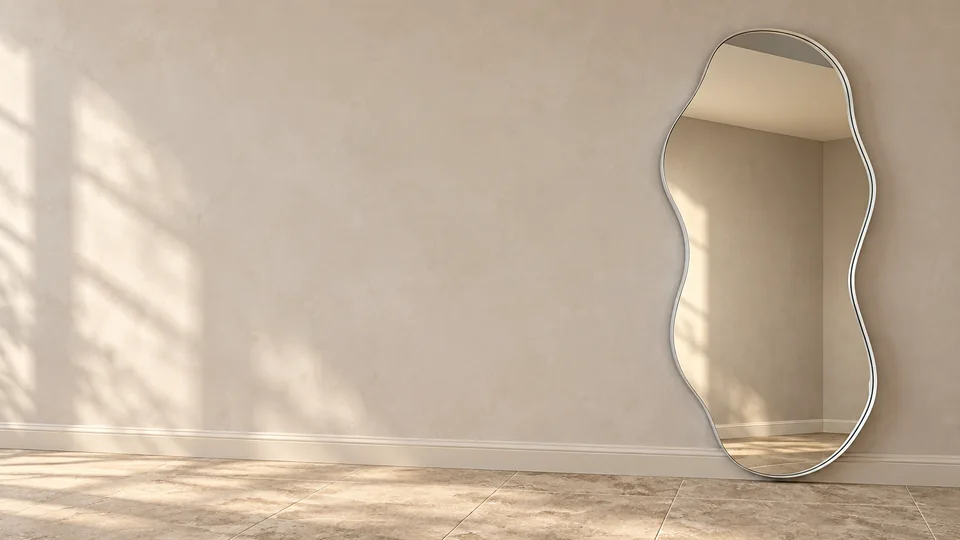 Miroir Ava Ayachouf sur un mur clair.