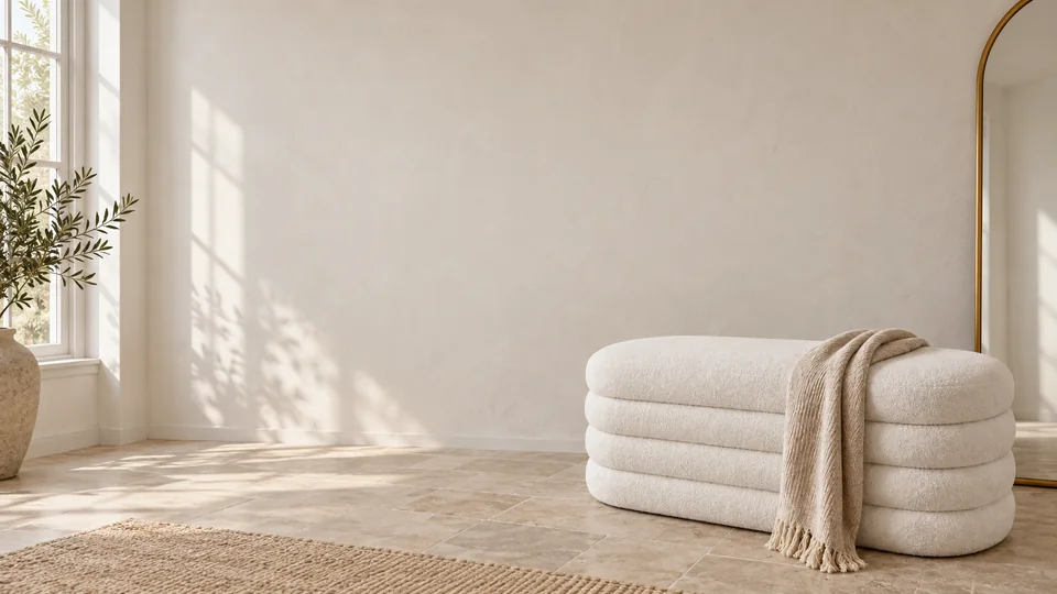 Poufs Ayachouf aux volumes arrondis.
